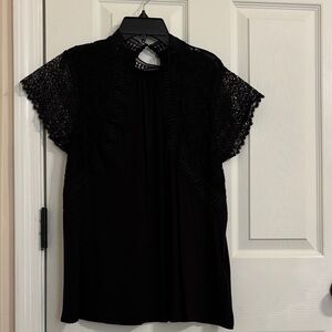 Cable & Gauge Black Lace Blouse